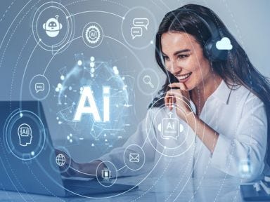 Teilnehmerin einer KI Weiterbildung lernt KI Tools kennen