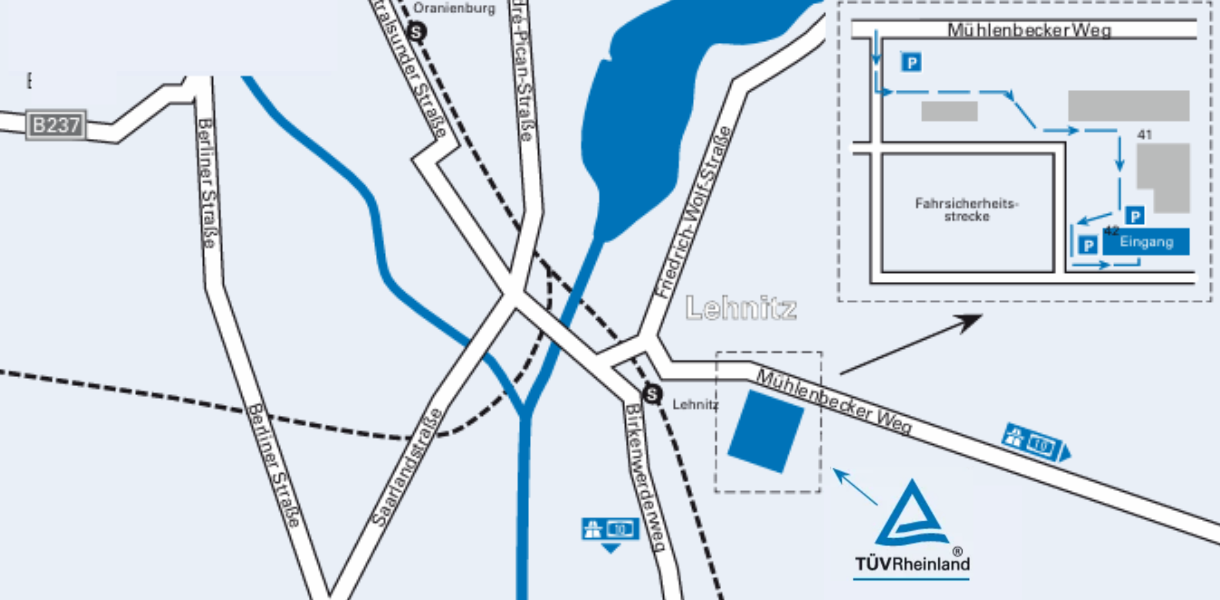 Anfahrt T&Uuml;V Rheinland Akademie in Oranienburg-Lehnitz