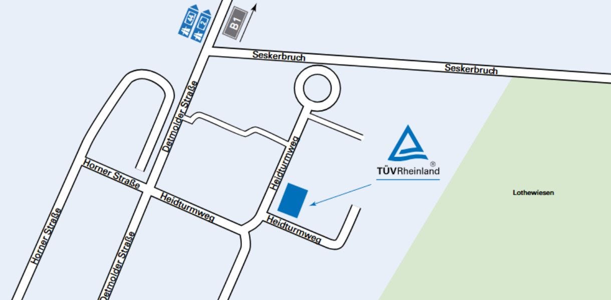 Anfahrtsplan T&Uuml;V Rheinland Akademie Paderborn