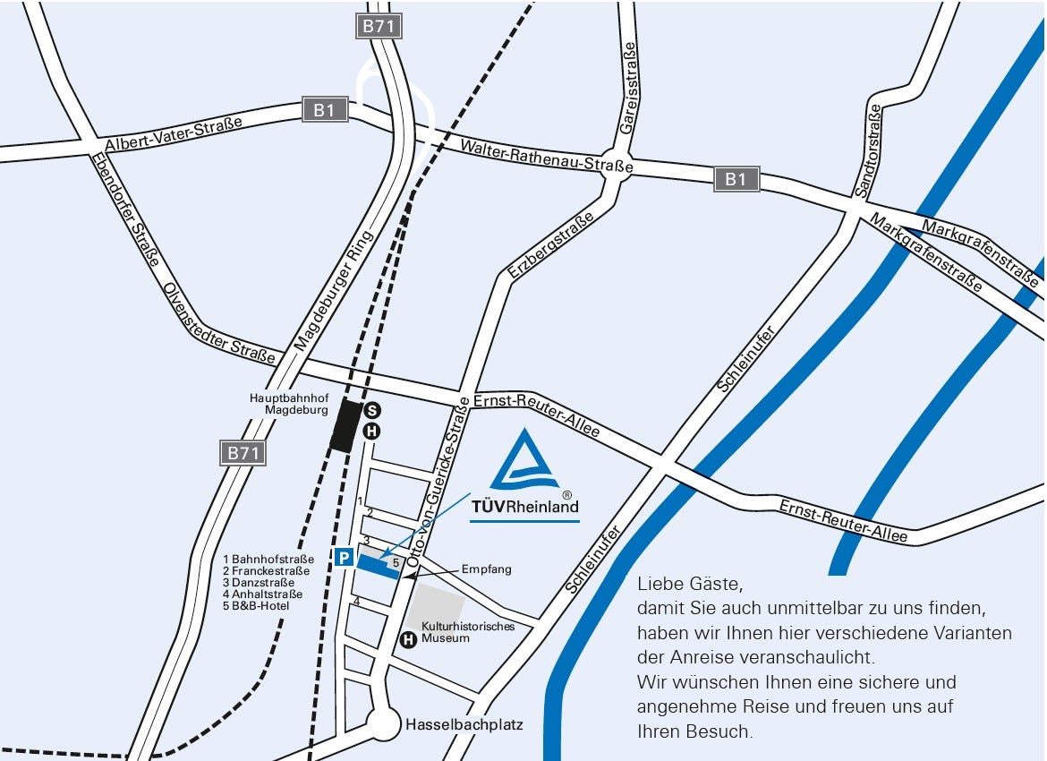 Anfahrtsplan zum Trainingscenter Magdeburg