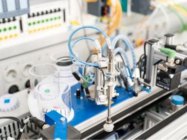 Eine SPS Anlage in einem Trainingscenter in Magdeburg