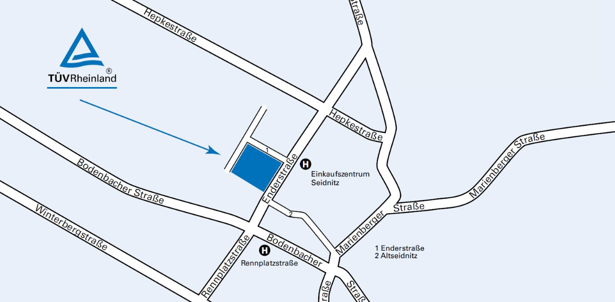 Anfahrtsskzizze zum Trainingscenter Dresden
