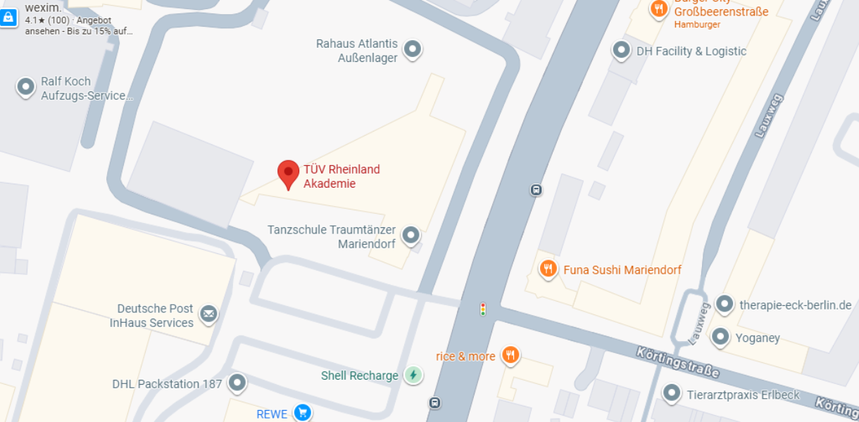 Anfahrt Weiterbildungen und Coachings Berlin-Mariendorf