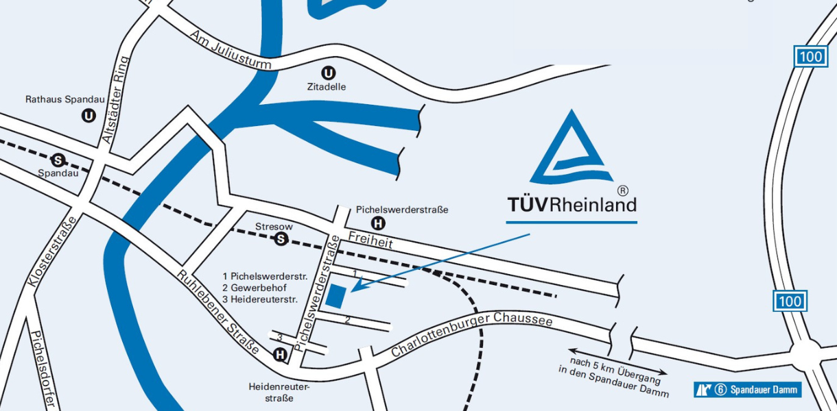 Anfahrtsskzizze zum Trainingscenter Berlin-Spandau