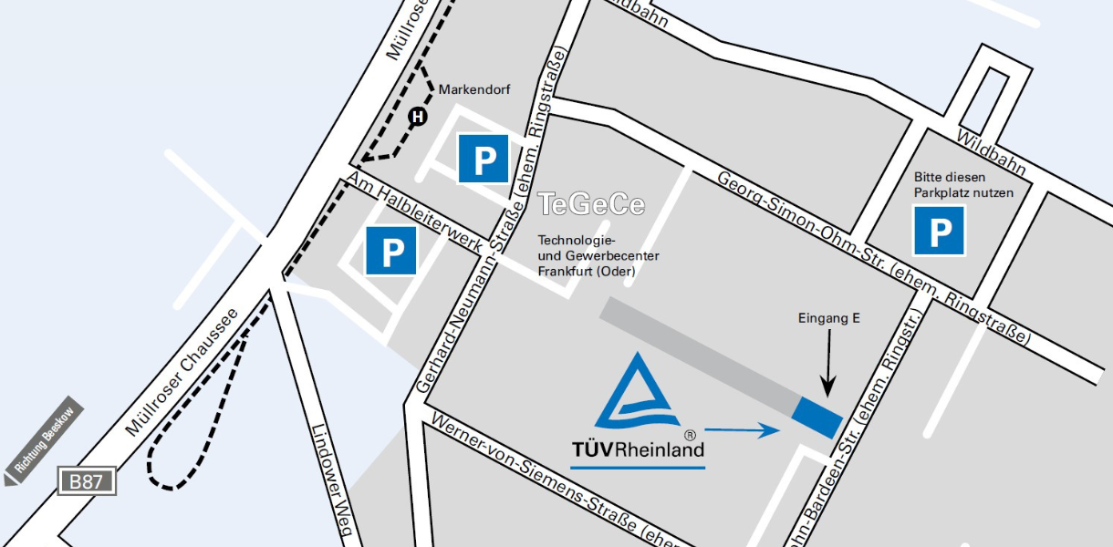Anfahrt Weiterbildungen und Umschulungen Frankfurt (Oder)