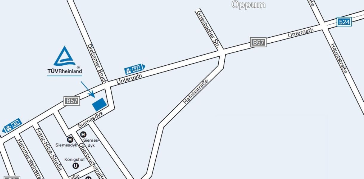 Anfahrtsskizze zum Standort Krefeld