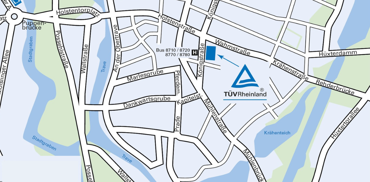 Anfahrtsskizze zum Standort L&uuml;beck