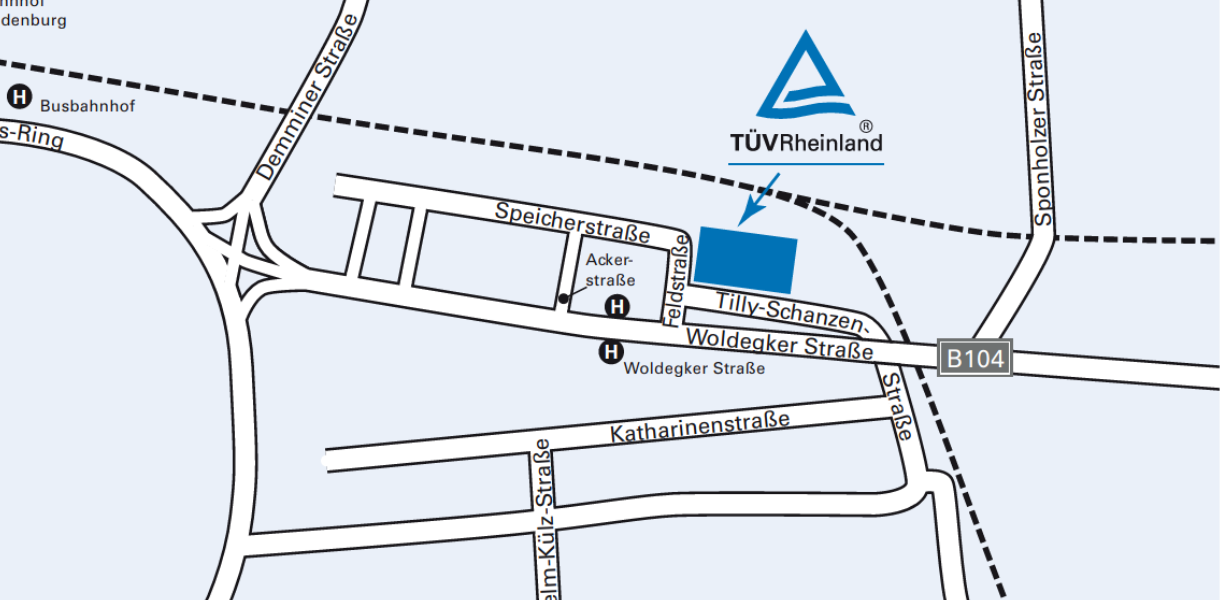 Anfahrt T&Uuml;V Rheinland Akademie in Neubrandenburg