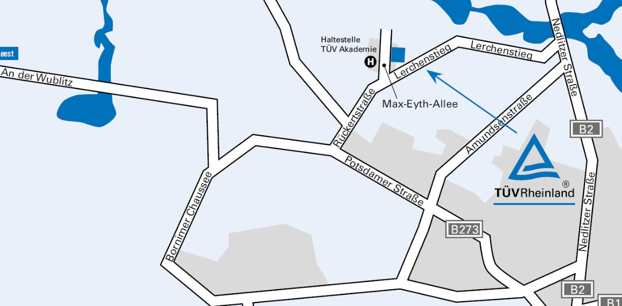Anfahrtsskzizze zum Trainingscenter Potsdam-Bornim