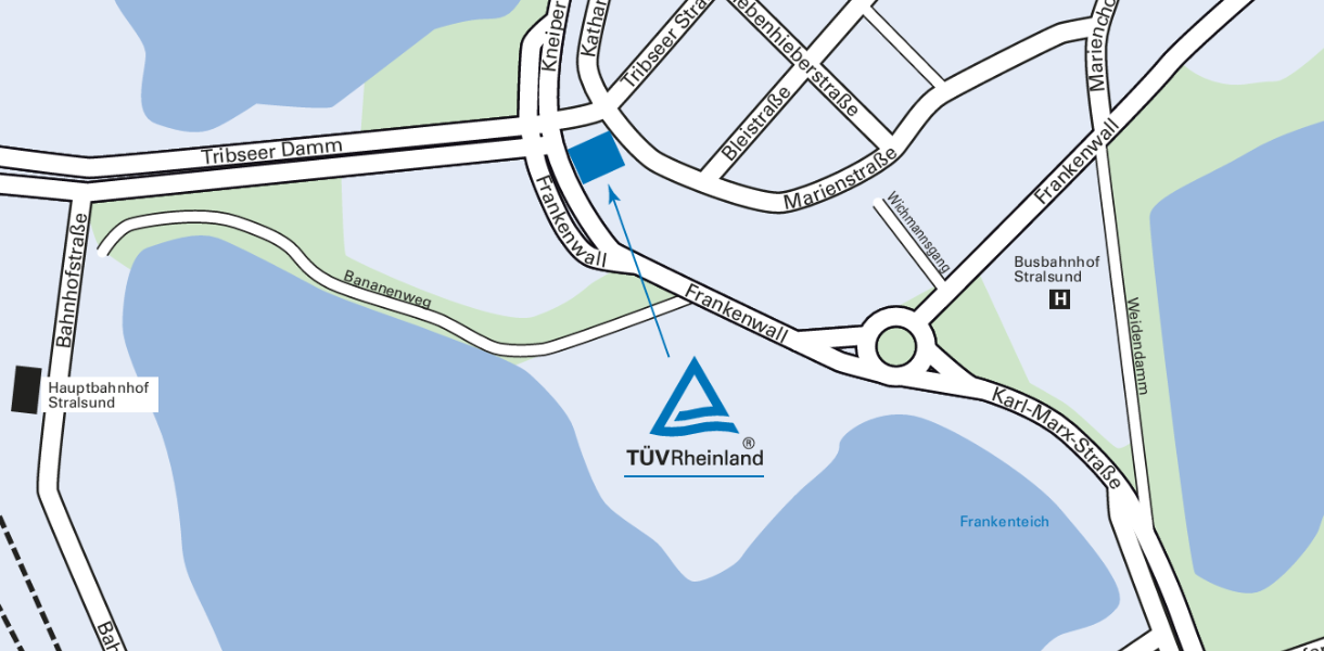 Anfahrt T&Uuml;V Rheinland Akademie Stralsund