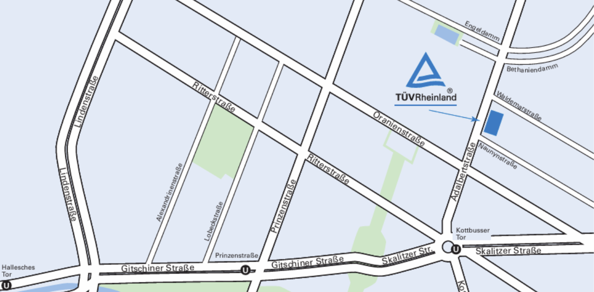 Anfahrt T&Uuml;V Rheinland Akademie in Berlin-Kreuzberg