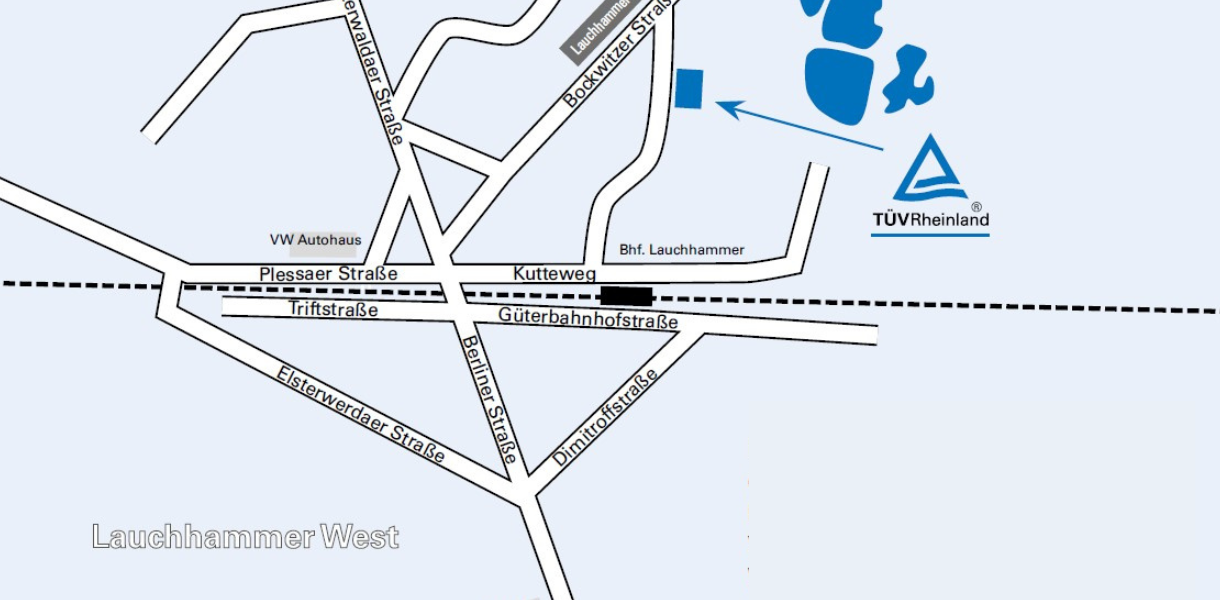 Anfahrtsskzizze zum Trainingscenter Lauchhammer