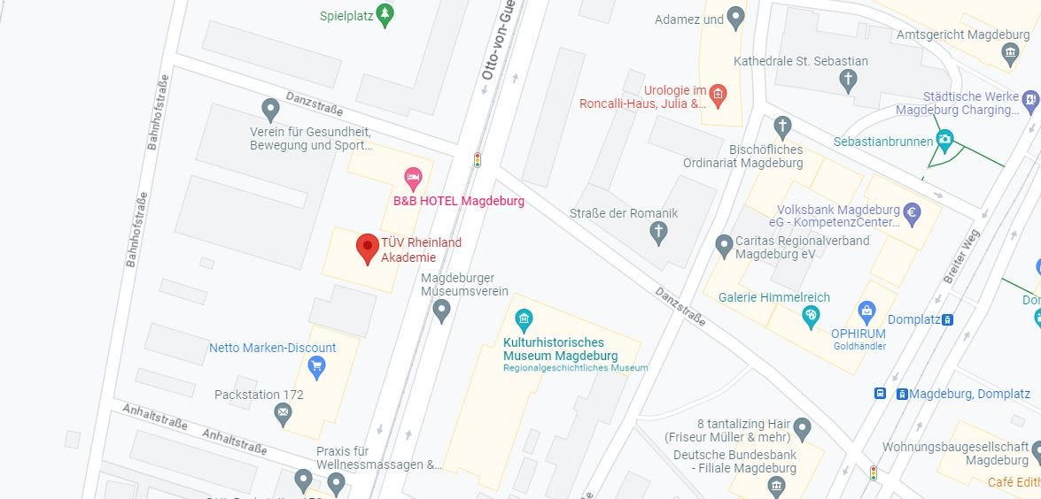 Anfahrt Weiterbildungen und Umschulungen Magdeburg